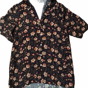 Arket Floral Silk Shirt